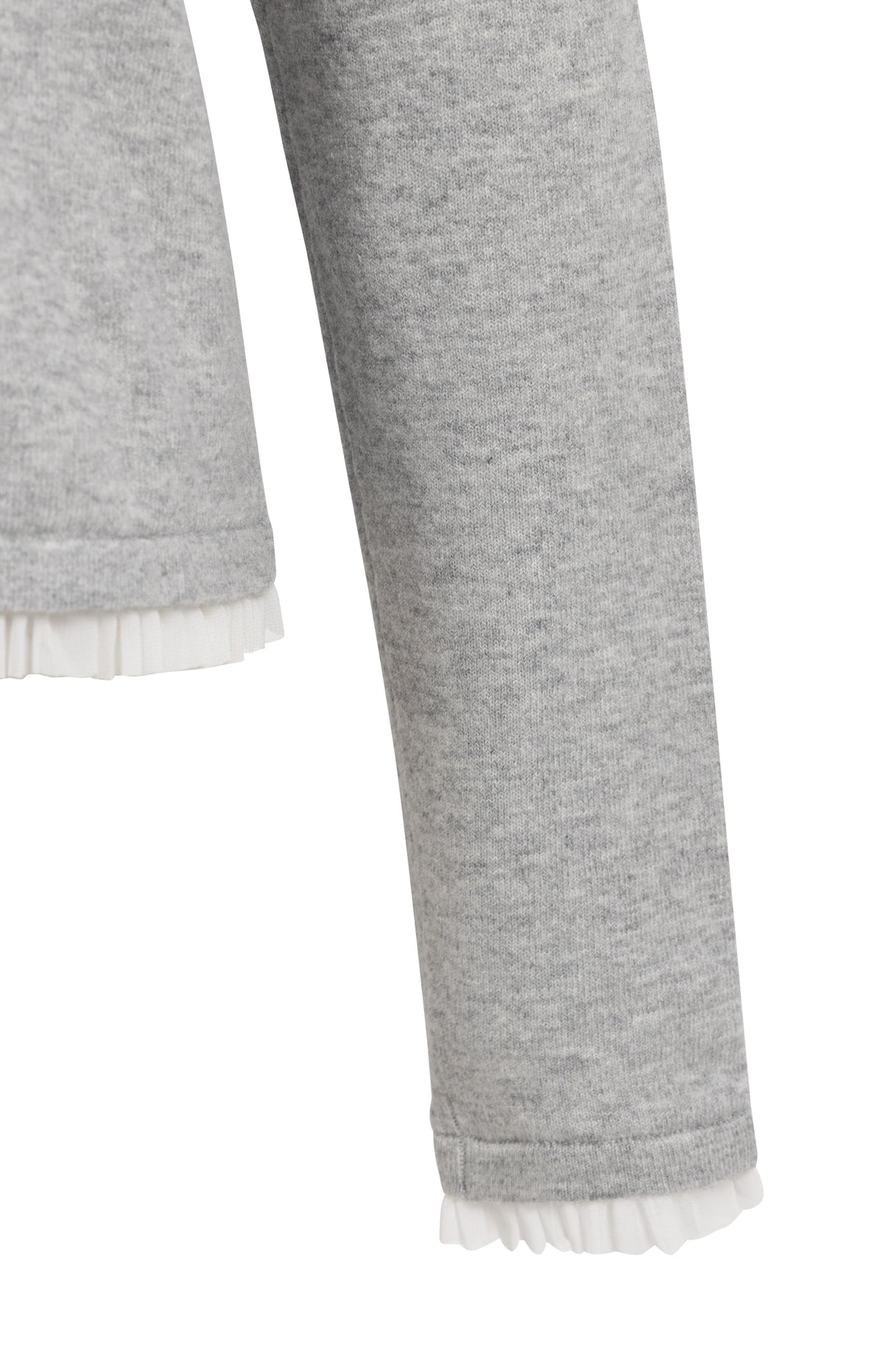 Feinstrick Oberteil mit Rüschenborten | Medium Grey Melange