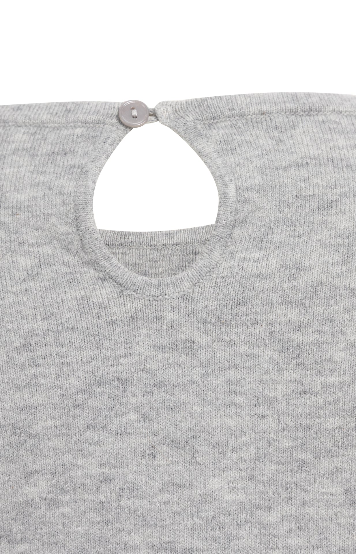 Feinstrick Oberteil mit Rüschenborten | Medium Grey Melange