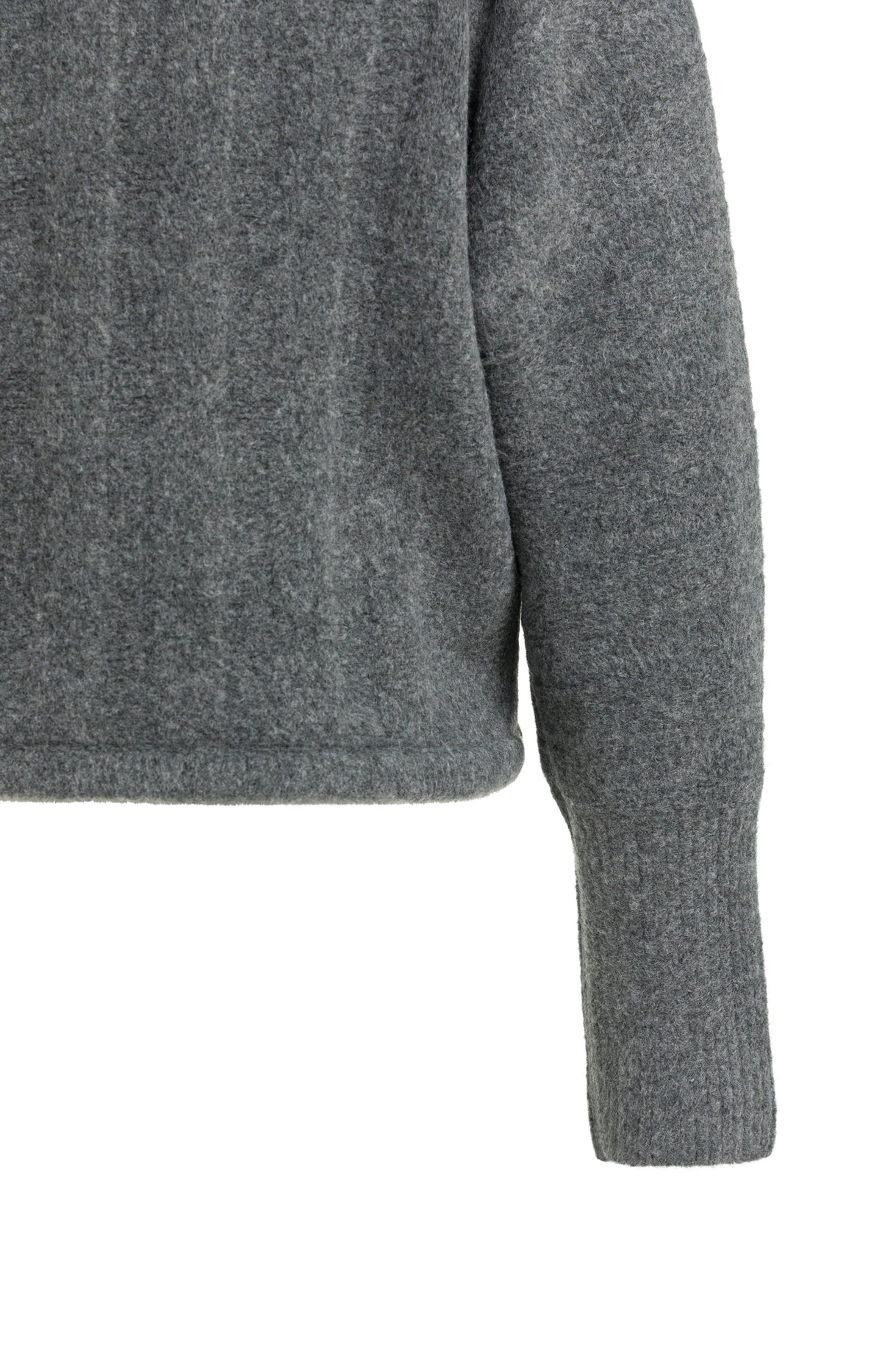 Strick Pullover mit Kordelzug | Grey Melange