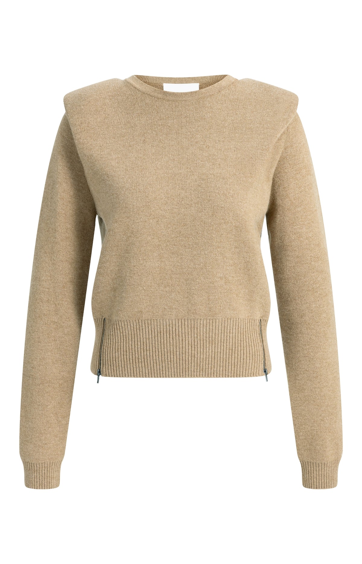 Strick Pullover mit Schulterdetail | Cornstalk Brown Melange