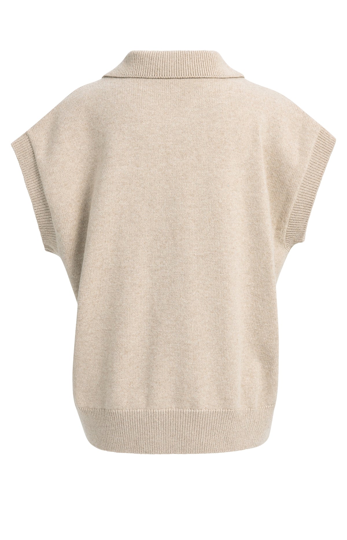 Strickpullunder mit Kragen | Light Beige Melange