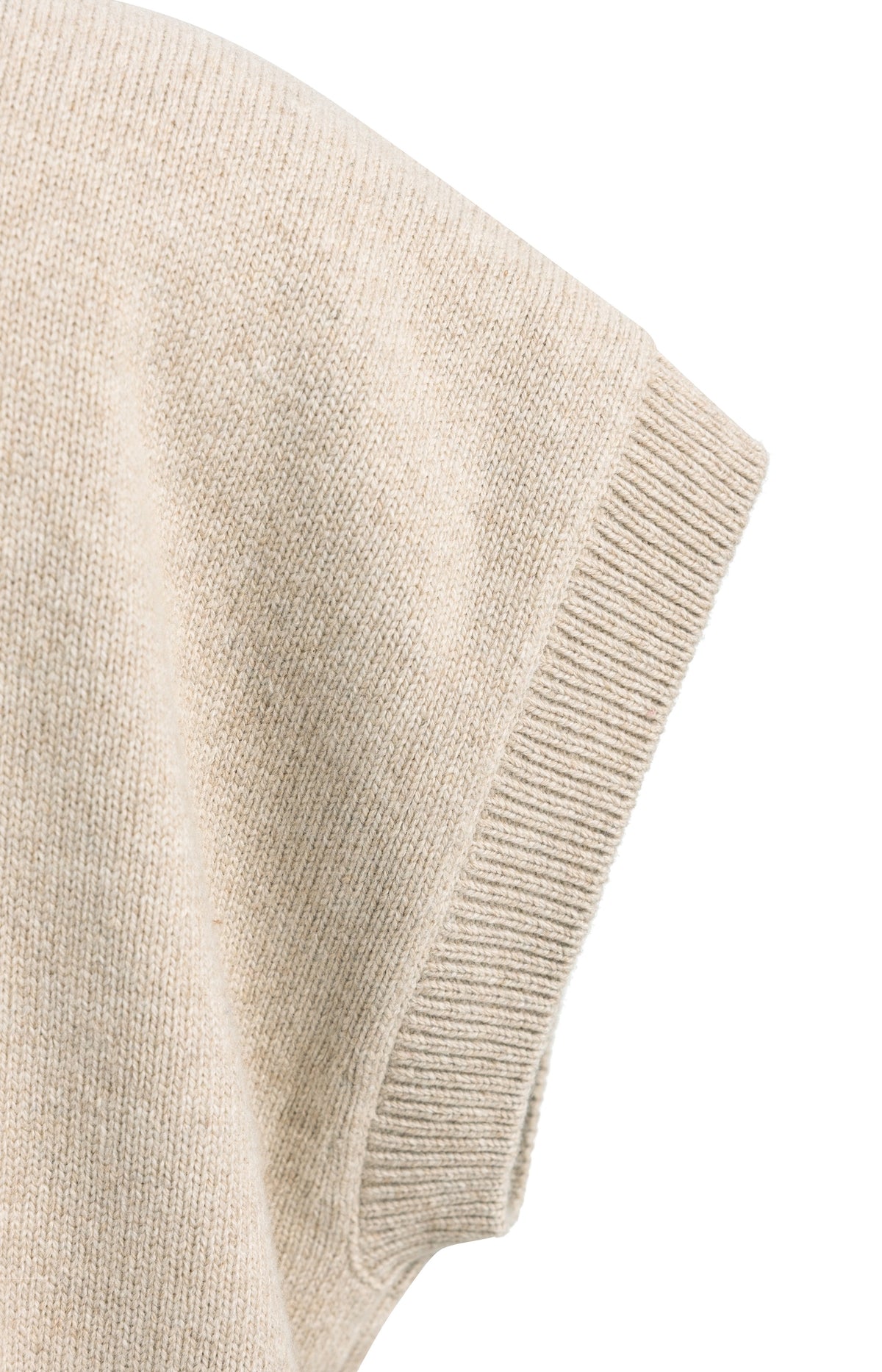 Strickpullunder mit Kragen | Light Beige Melange
