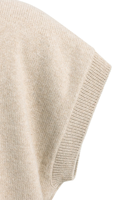 Strickpullunder mit Kragen | Light Beige Melange