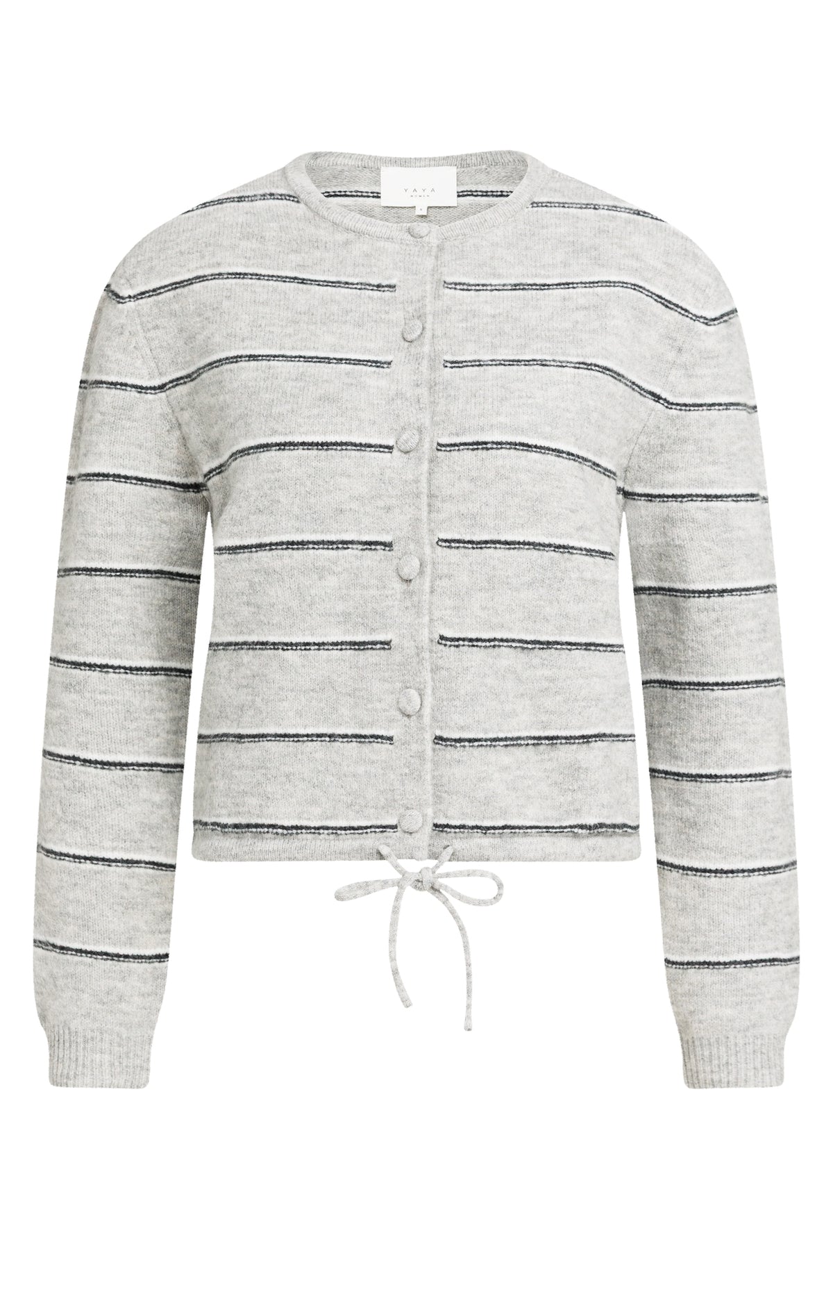 Strick Cardigan mit Kordelzug | Medium Grey Melange