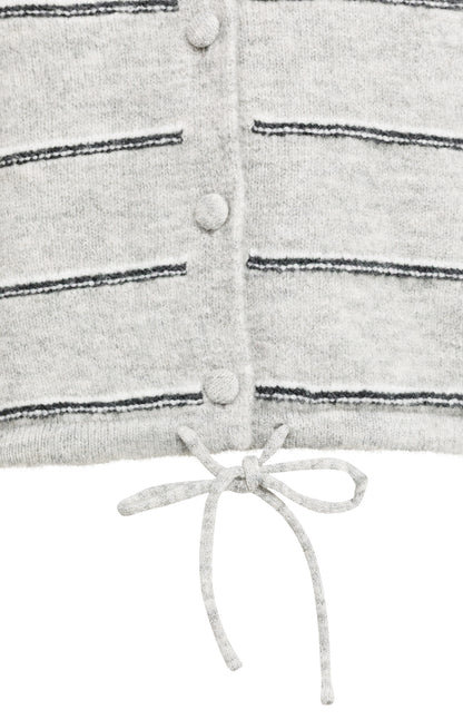 Strick Cardigan mit Kordelzug | Medium Grey Melange