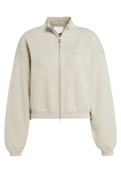 Jacquard Strickjacke | pure cashmere grey melange