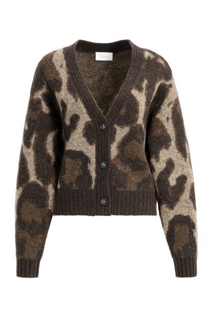 Strick Cardigan mit Muster | Cocoa Brown Dessin