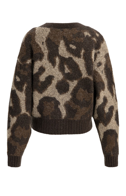 Strick Cardigan mit Muster | Cocoa Brown Dessin