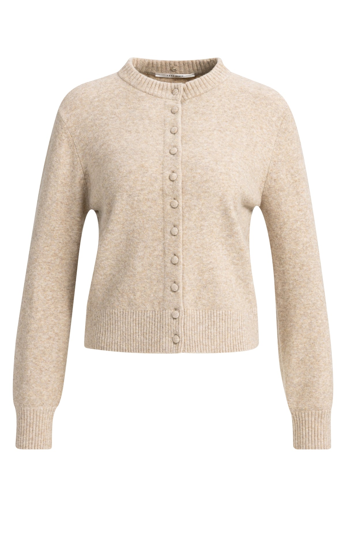 Cardigan mit abnehmbarem Kragen | Light Beige Melange