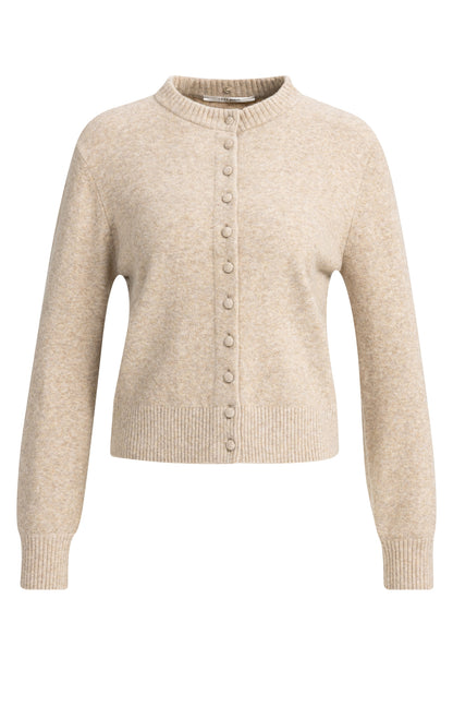 Cardigan mit abnehmbarem Kragen | Light Beige Melange