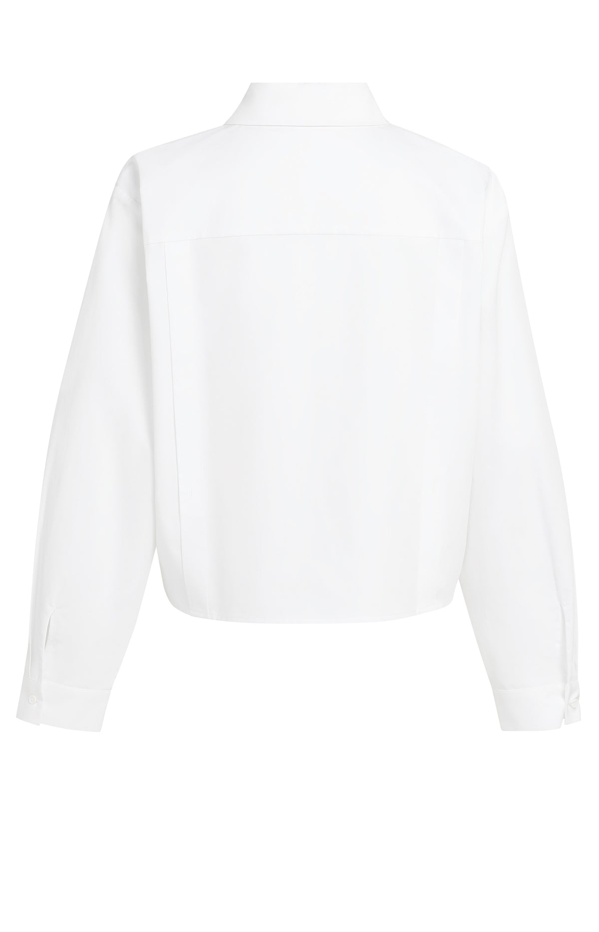 Popelinebluse mit Knopfdetails | pure white