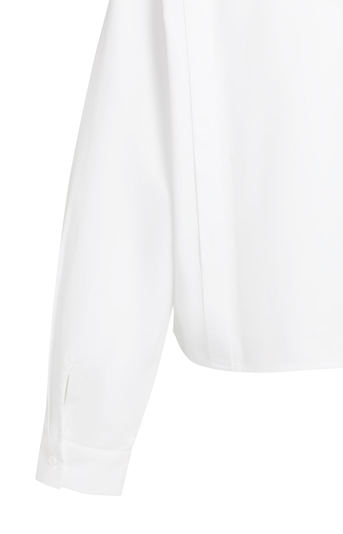 Popelinebluse mit Knopfdetails | pure white