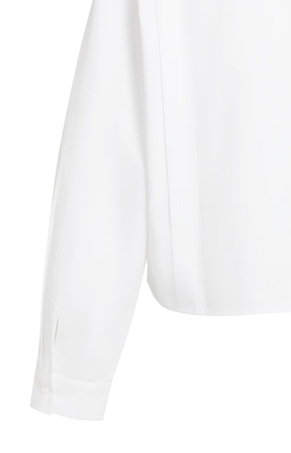 Popelinebluse mit Knopfdetails | pure white