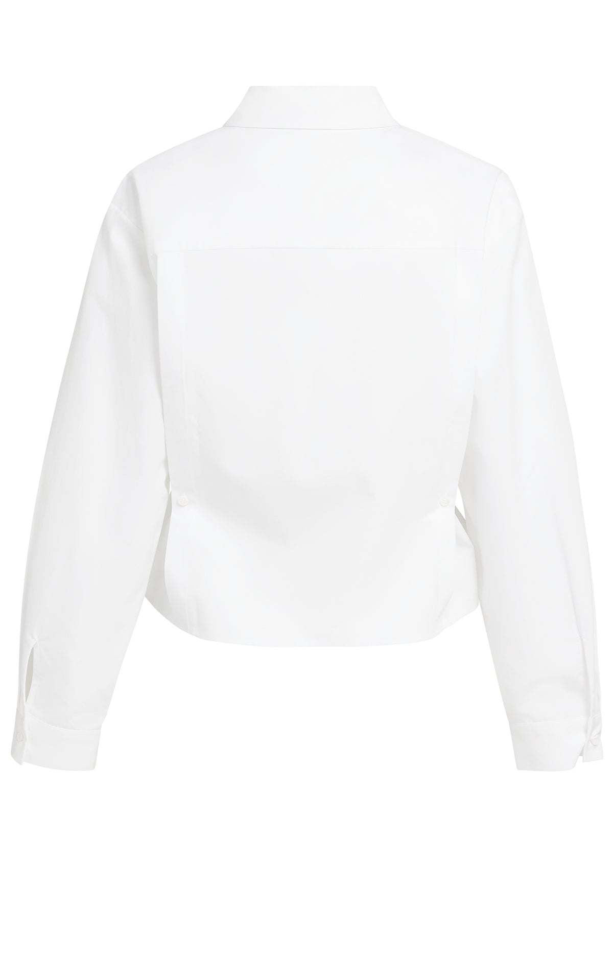 Popelinebluse mit Knopfdetails | pure white