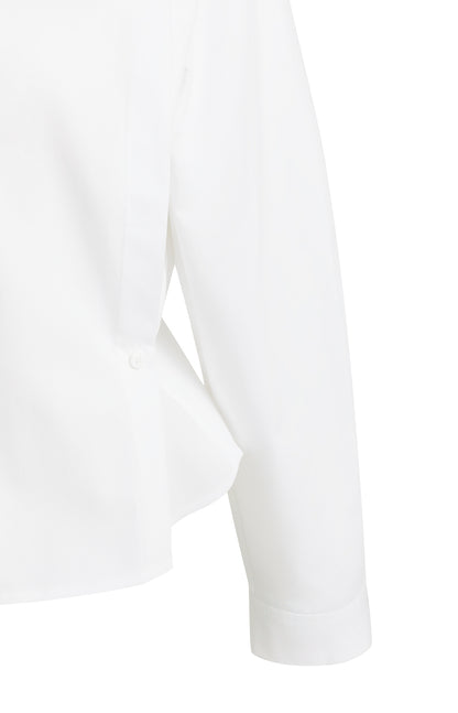 Popelinebluse mit Knopfdetails | pure white