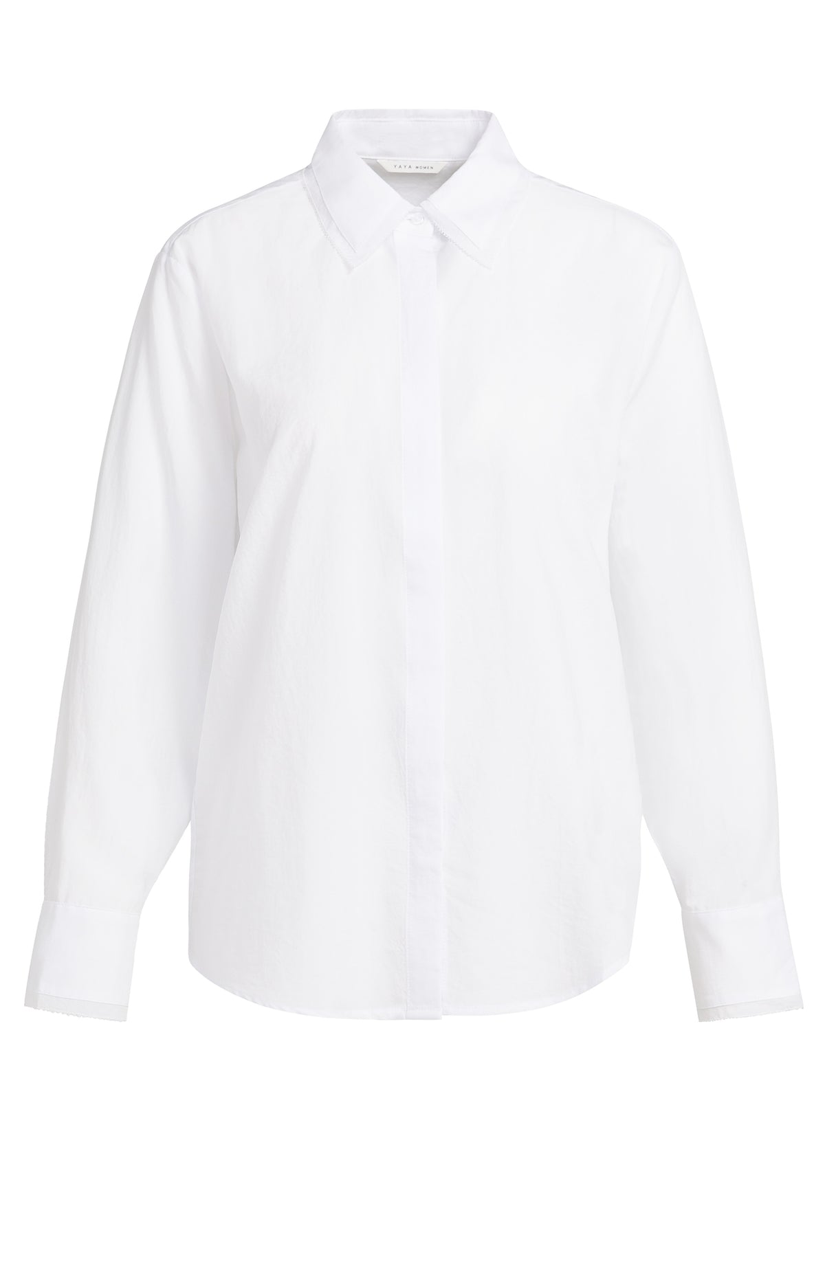 Langarmbluse mit Kragendetail | pure white