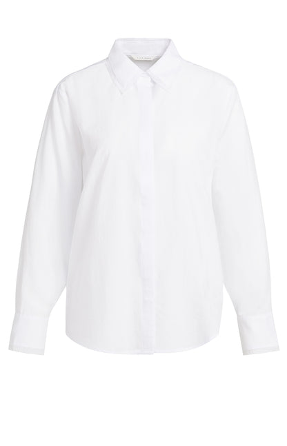 Langarmbluse mit Kragendetail | pure white