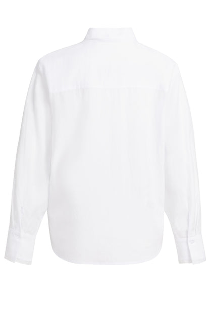 Langarmbluse mit Kragendetail | pure white