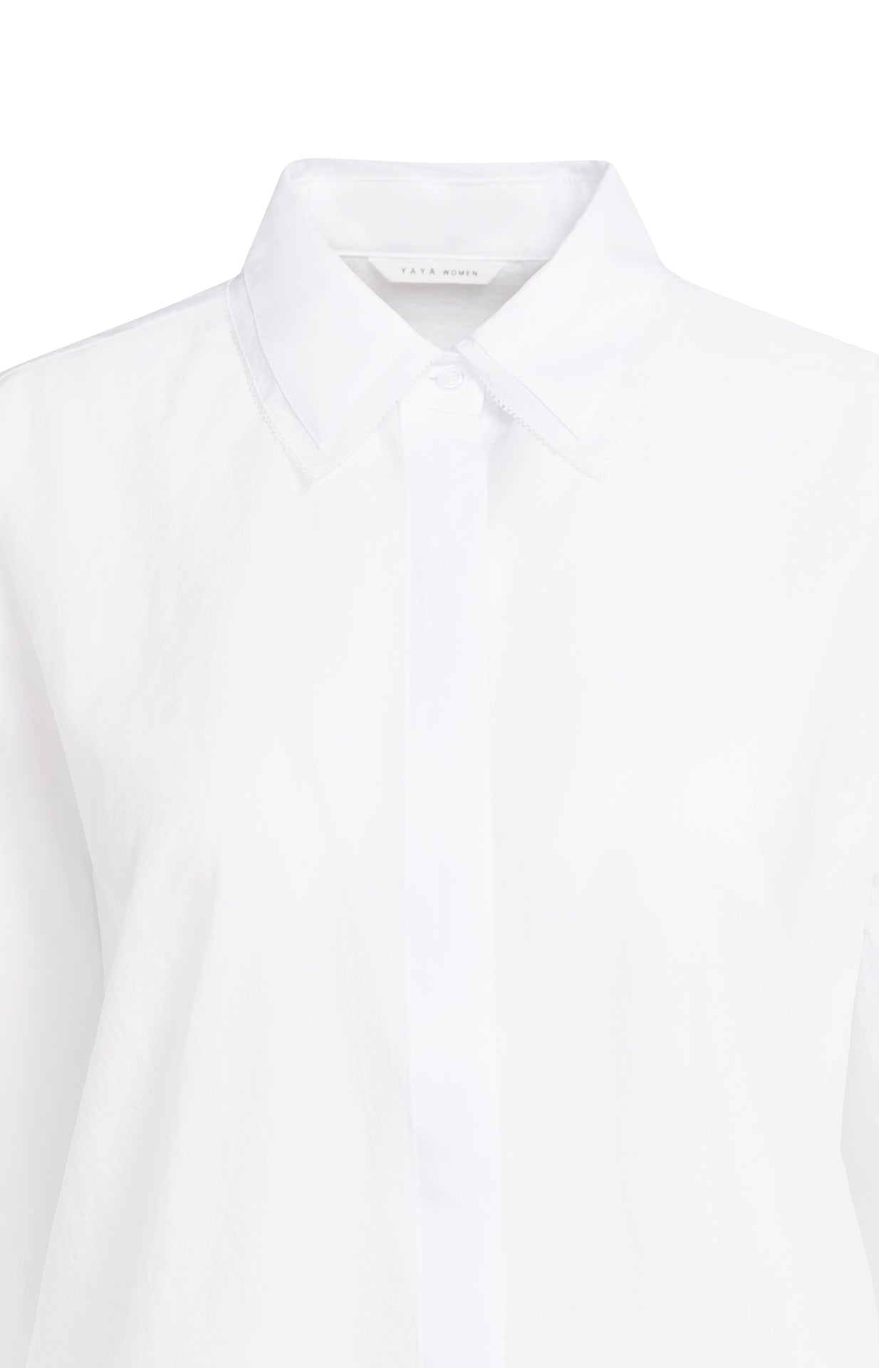 Langarmbluse mit Kragendetail | pure white