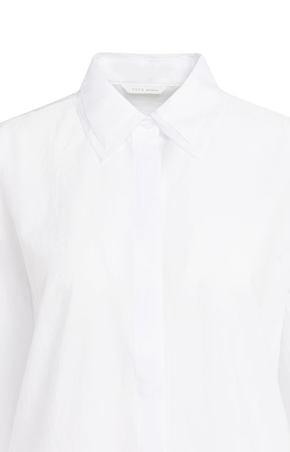 Langarmbluse mit Kragendetail | pure white