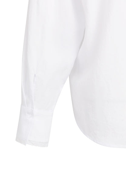Langarmbluse mit Kragendetail | pure white