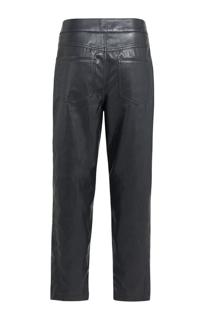 Lederimitat Hose im Karotten-Schnitt | Hole Black