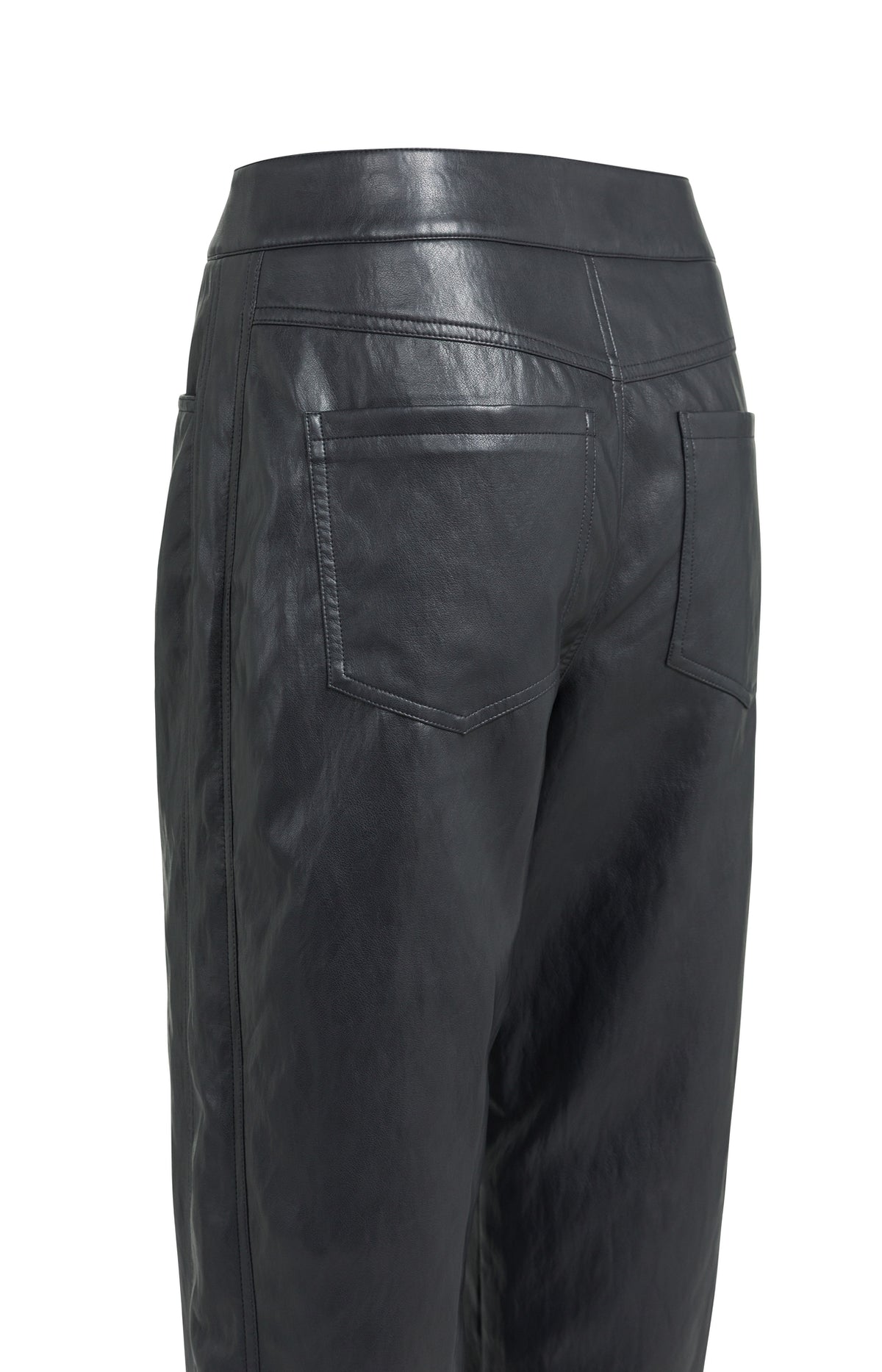 Lederimitat Hose im Karotten-Schnitt | Hole Black