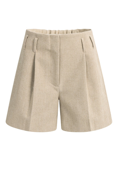 Shorts aus Melange | Beige Melange