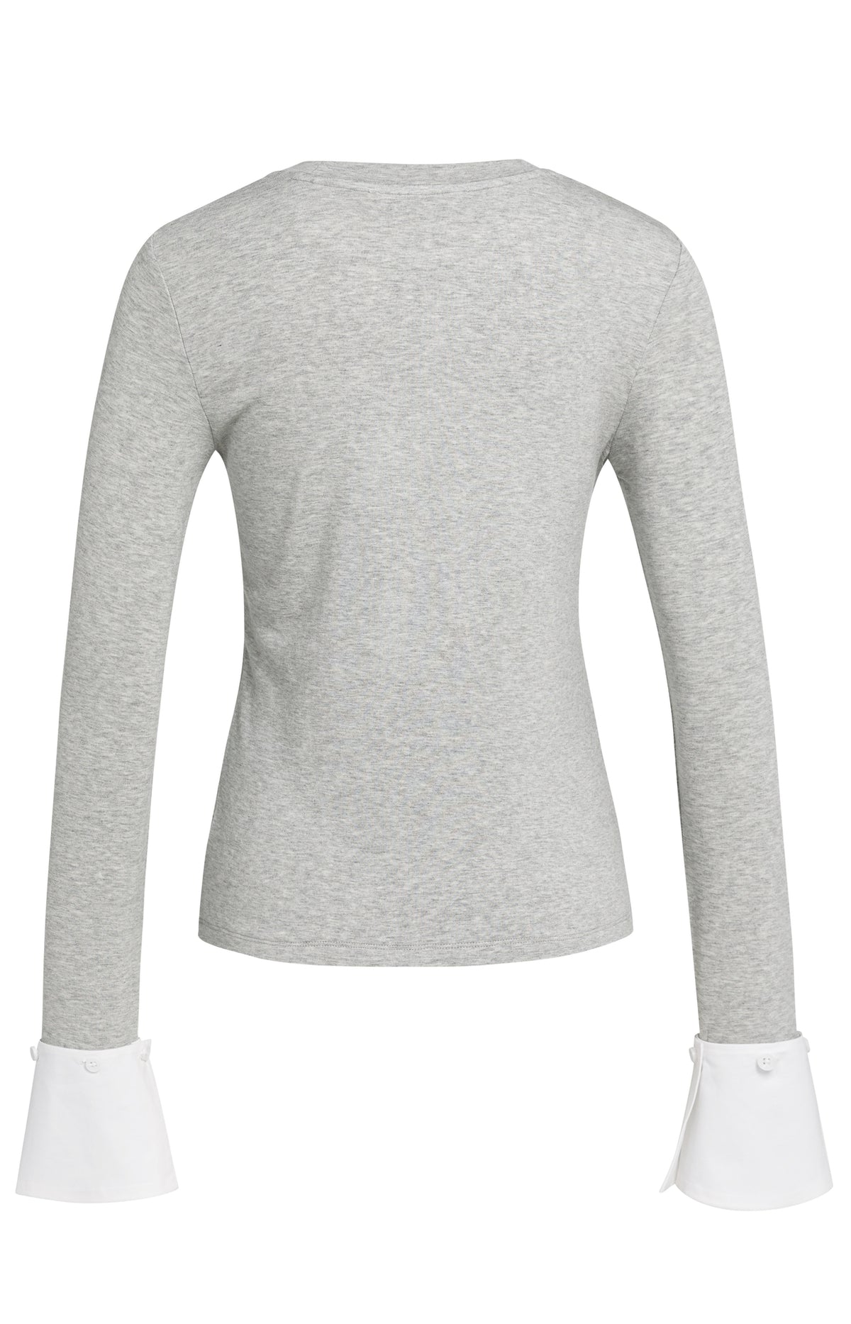 Jersey Oberteil mit abnehmbaren Manschetten | medium grey melange