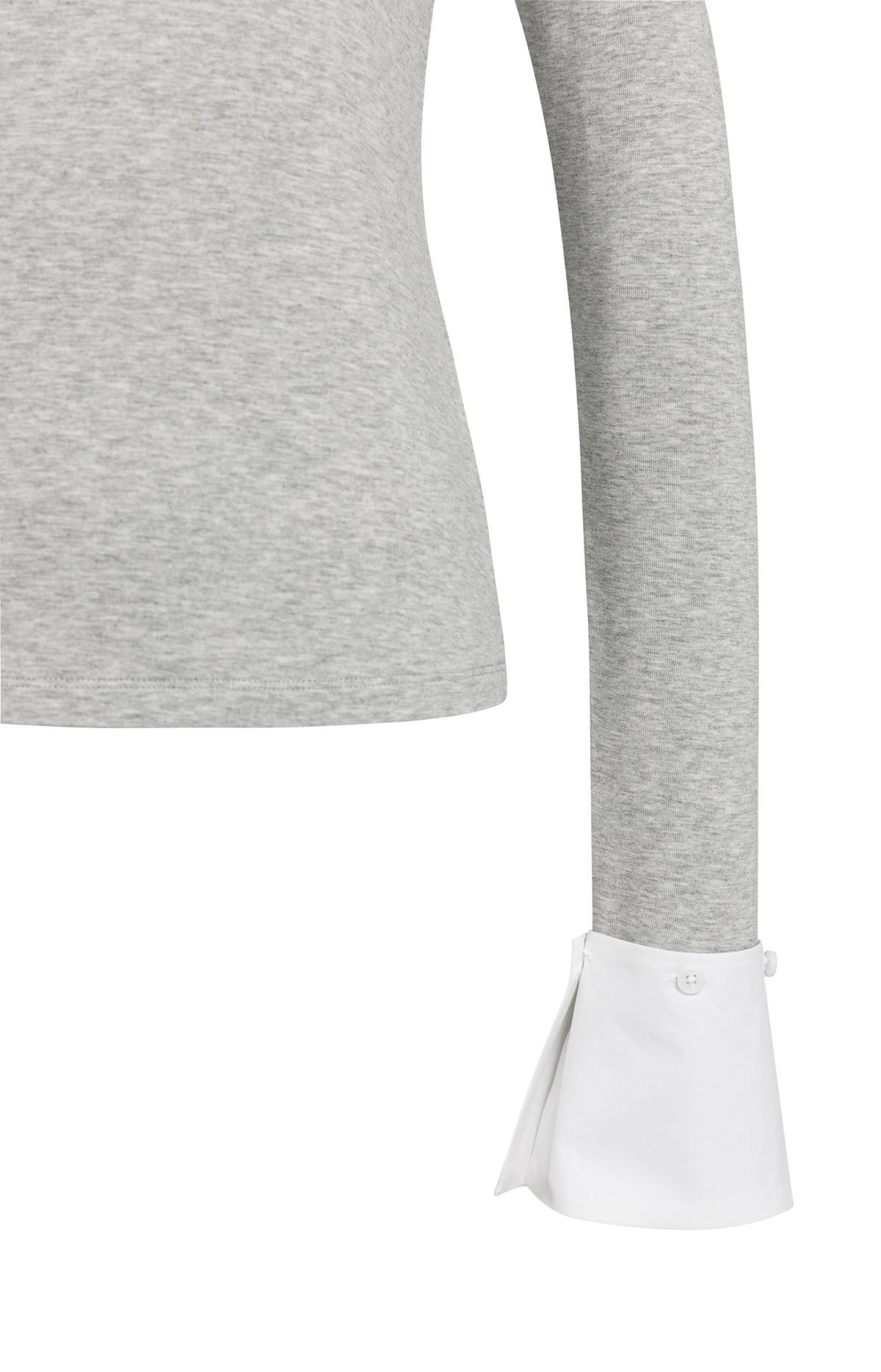 Jersey Oberteil mit abnehmbaren Manschetten | medium grey melange