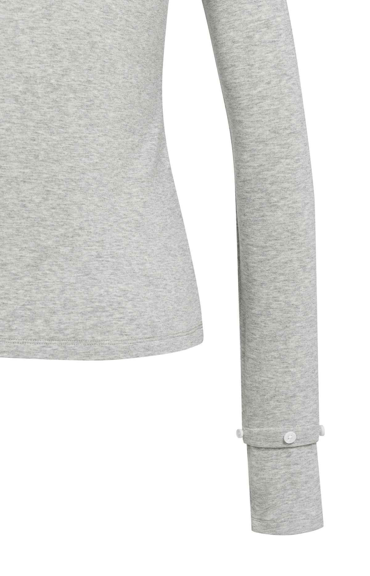 Jersey Oberteil mit abnehmbaren Manschetten | medium grey melange