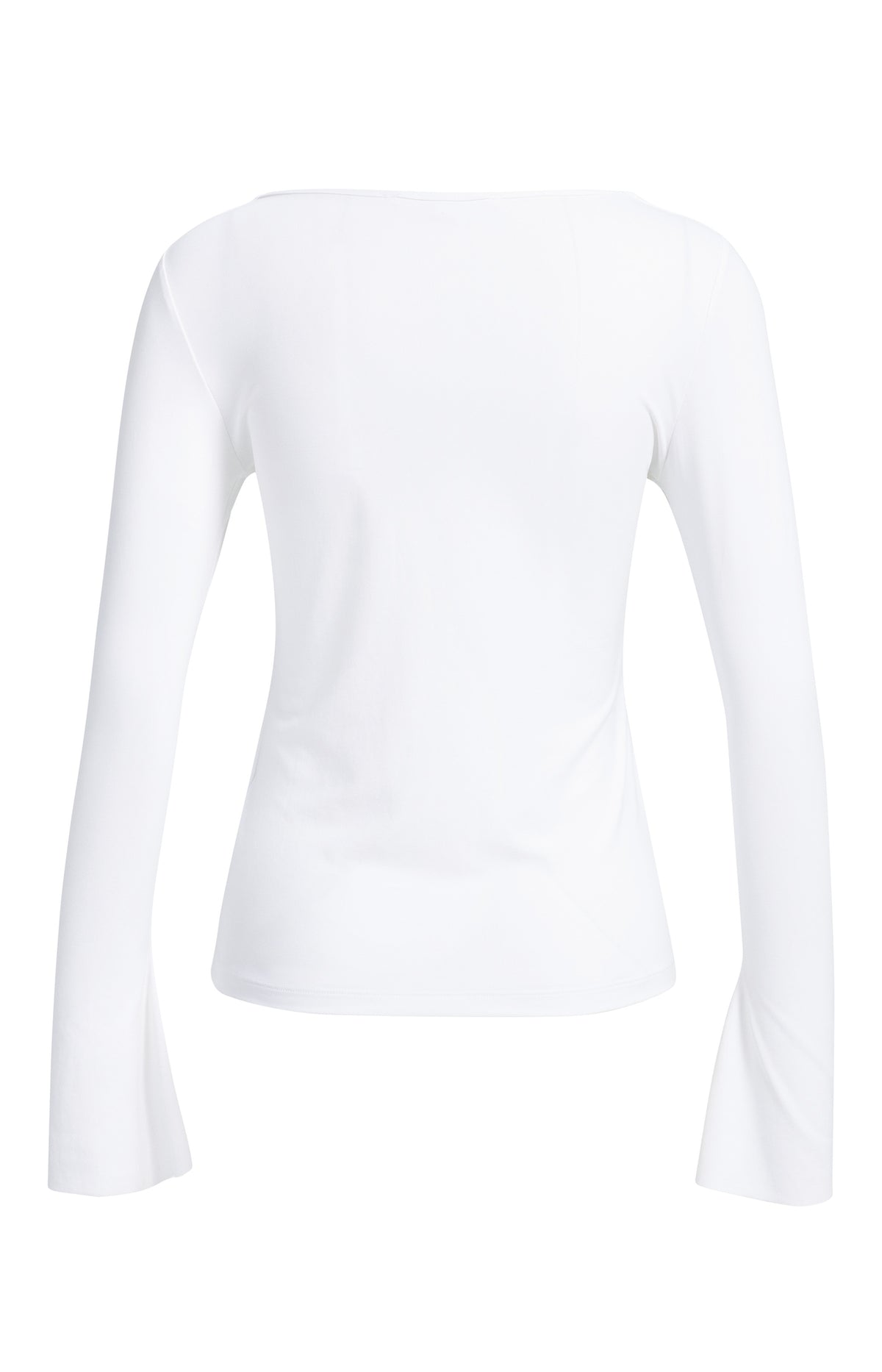 Jersey Oberteil mit ausgestellten Ärmeln | pure white