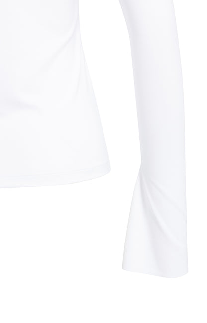 Jersey Oberteil mit ausgestellten Ärmeln | pure white