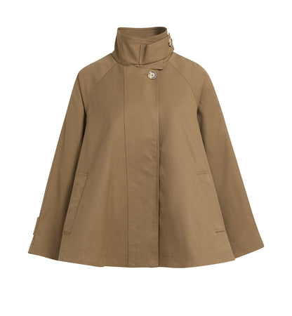 Trenchcoat Jacke in A-Linie | Teak Brown Melange