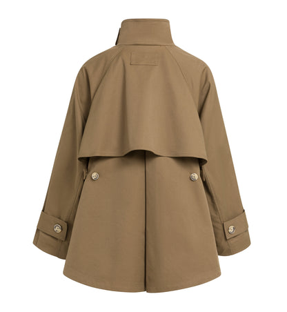 Trenchcoat Jacke in A-Linie | Teak Brown Melange