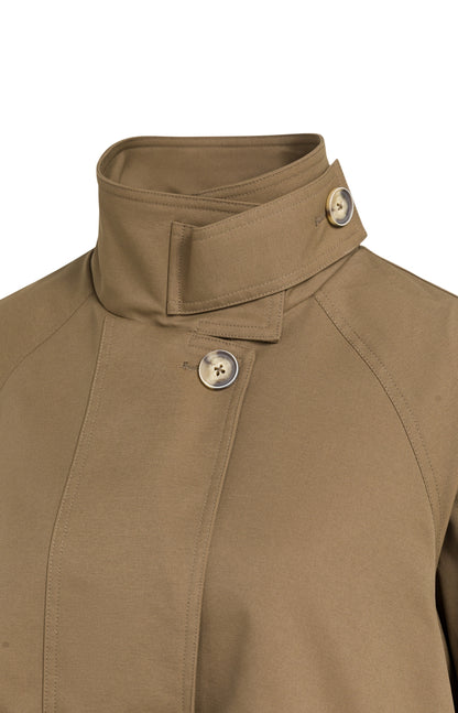 Trenchcoat Jacke in A-Linie | Teak Brown Melange