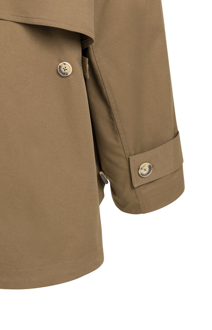 Trenchcoat Jacke in A-Linie | Teak Brown Melange