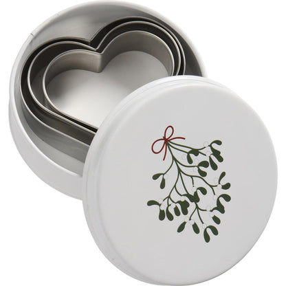 Dose mit drei Herz-Ausstechern "Mistelzweig"