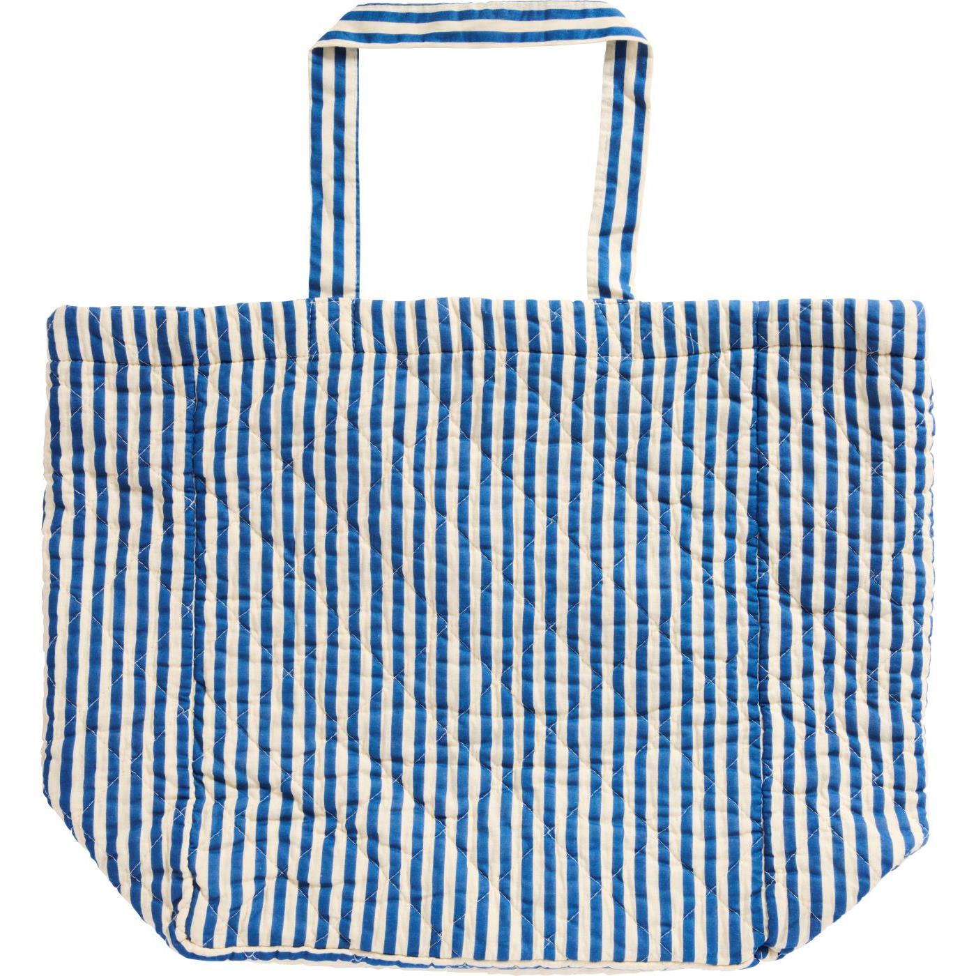 Tasche wattiert m/offwhite und blauen Streifen
