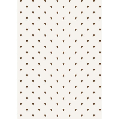 Geschenkpapierrolle mit braunen Herzen