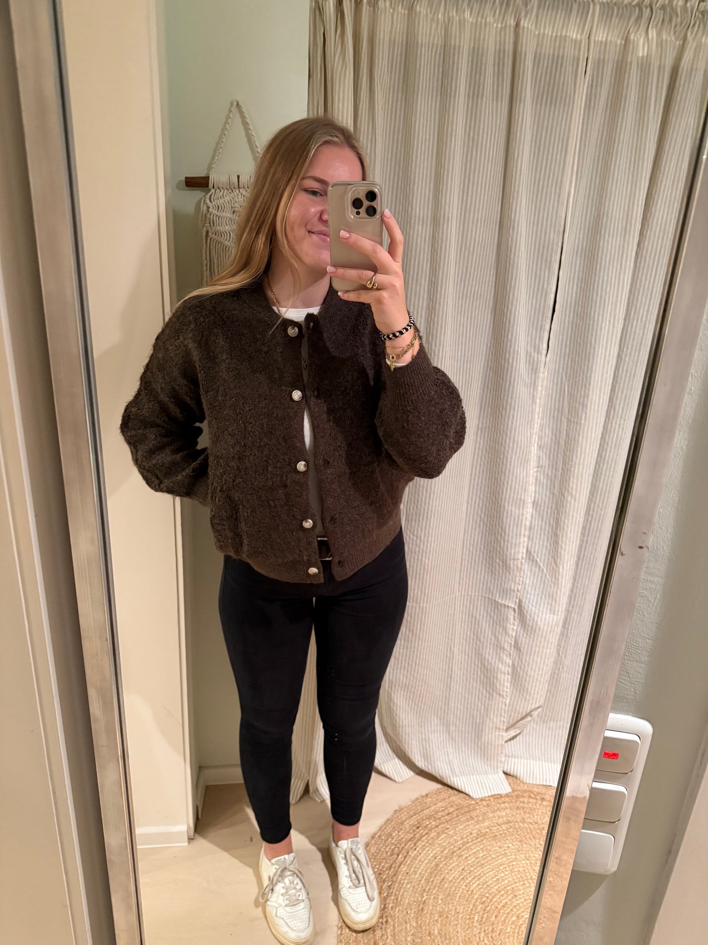 Bomber-Strickjacke chocolate