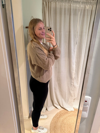 Strickpullover V-Ausschnitt braun