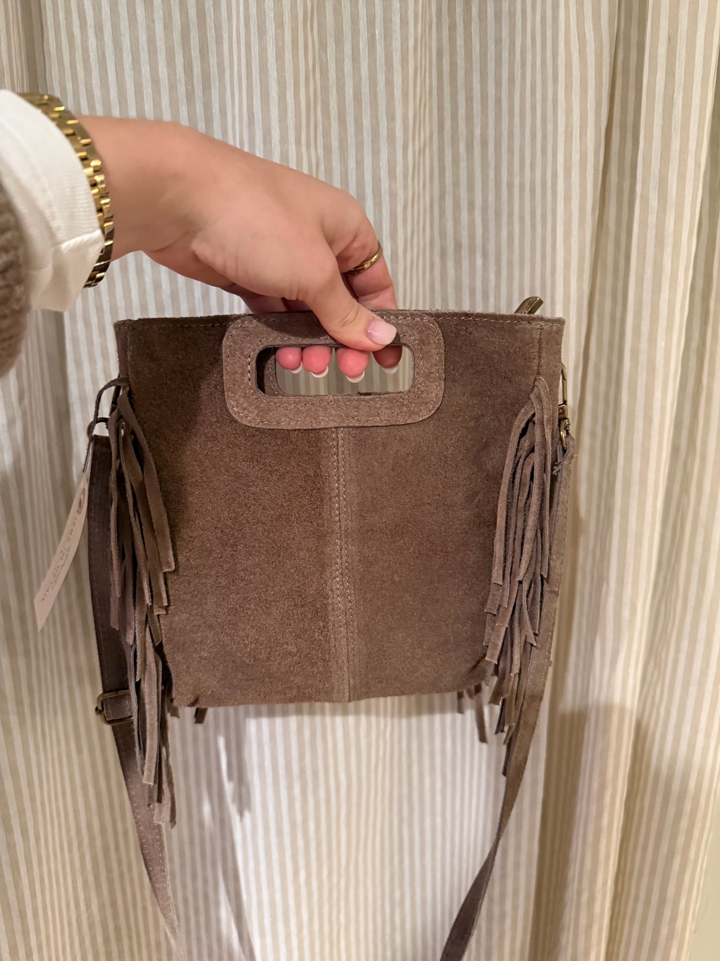 Fransen Tasche braun