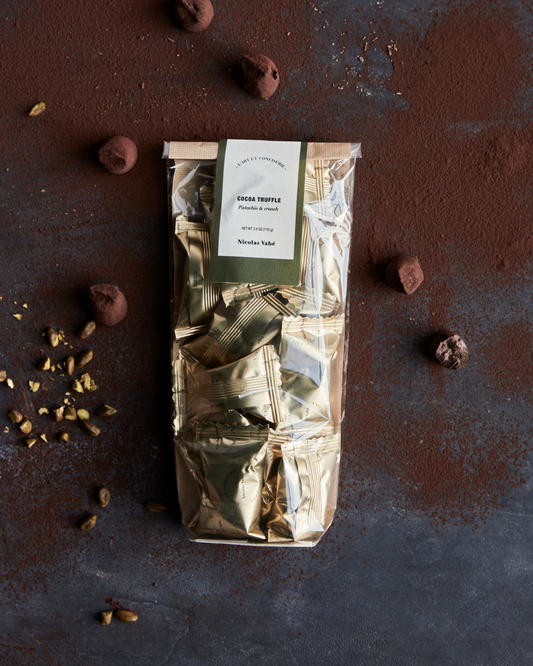 Cocoa truffles, Pistachio & crunch, 110 g