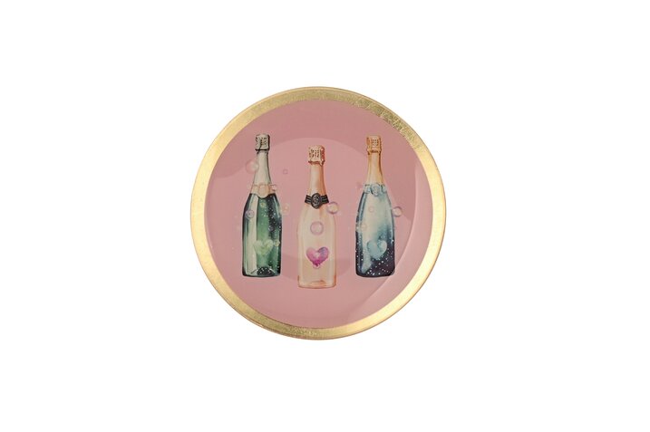 Love Plates Champagner Flaschen | rosa