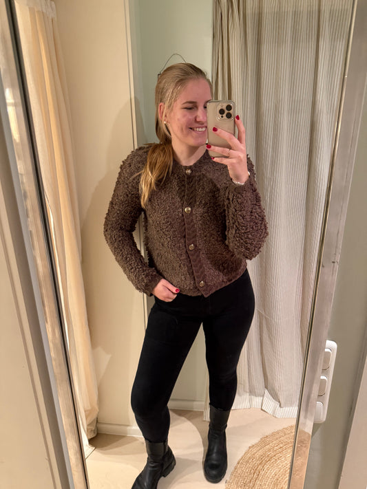 Kurzes Bouclé Jäckchen chocolate