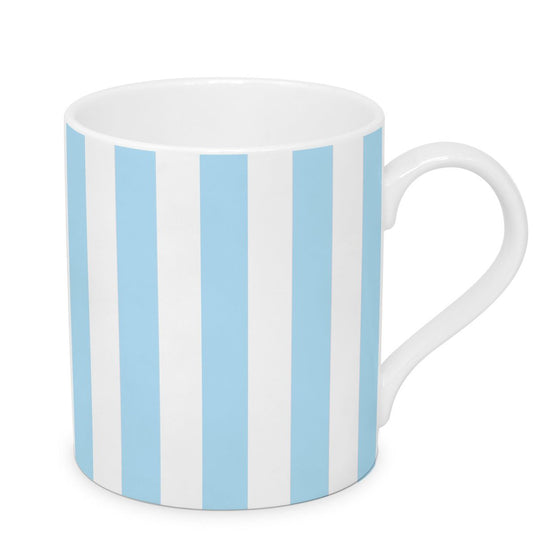 Tasse hellblau/weiß gestreift