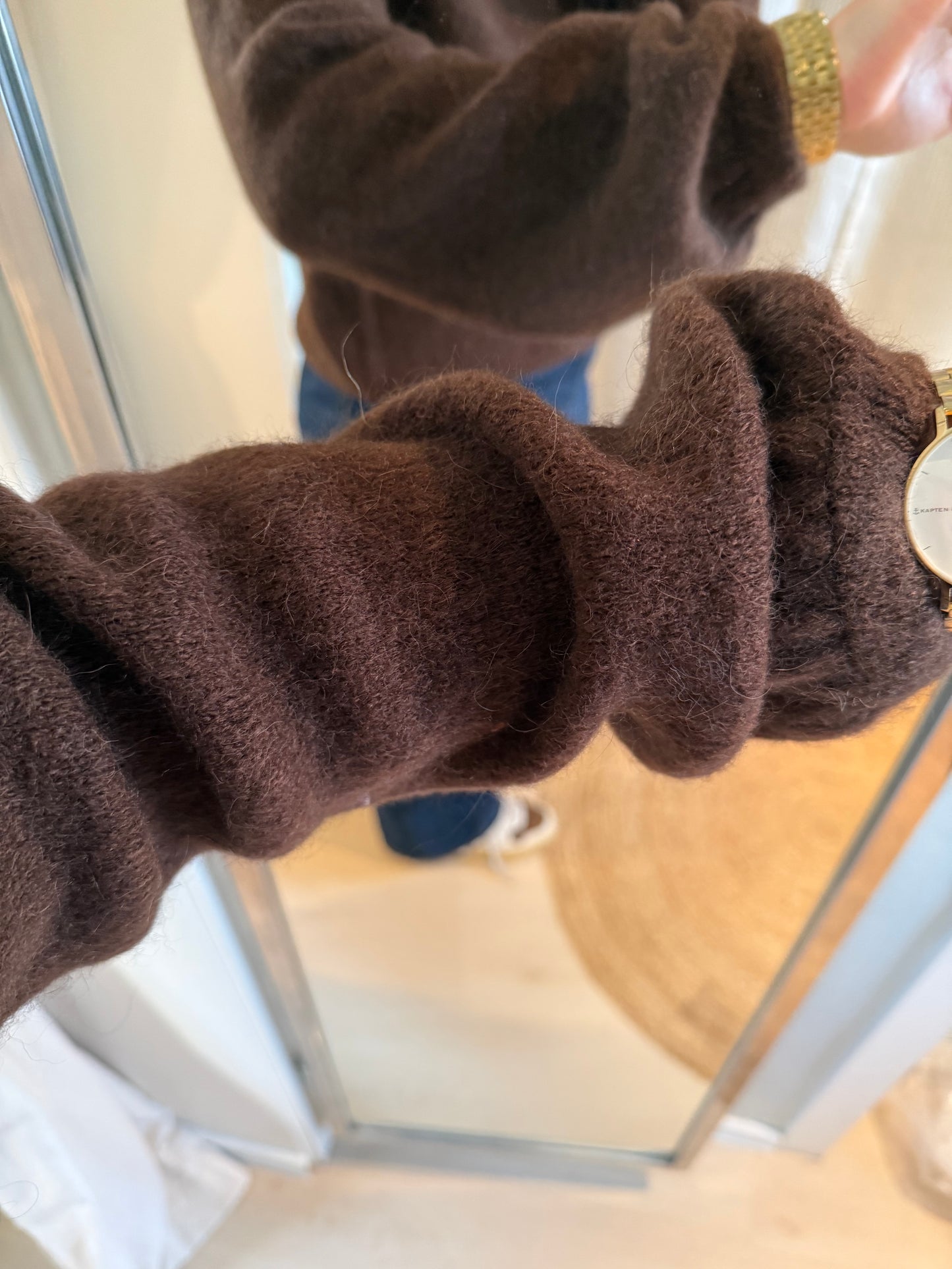 Strickpullover Rundhals chocolate