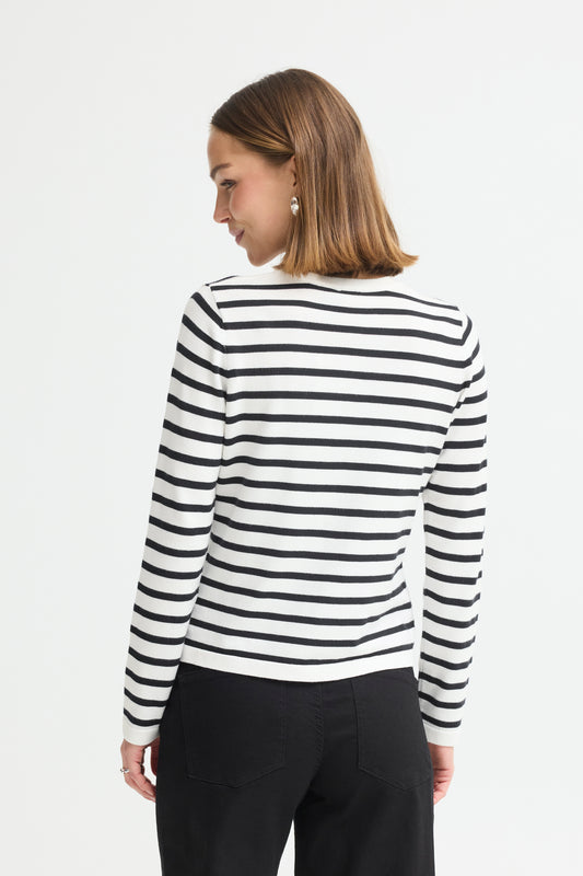 IH LULS O-NECK CARDIGAN | black/white