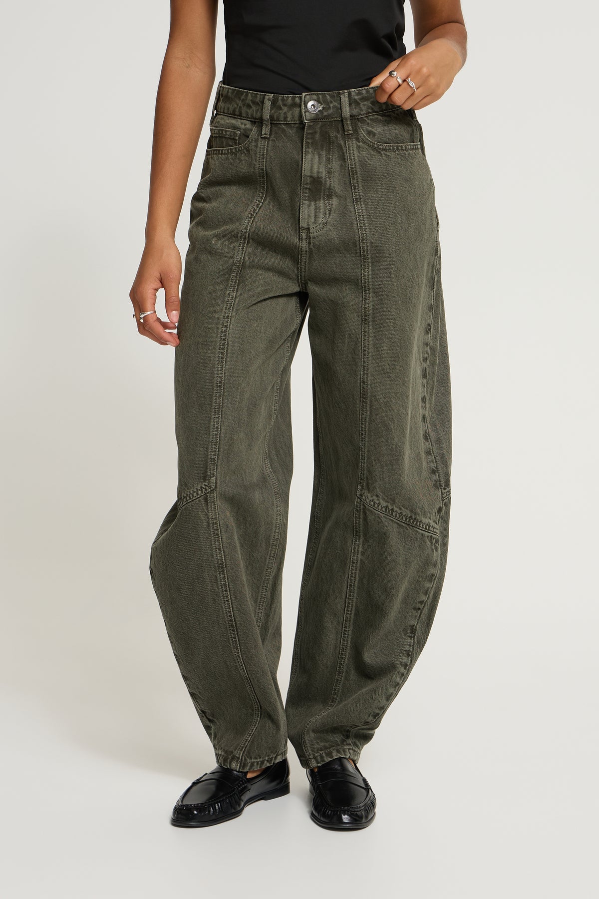 IH PELLA BARREL PANTS | forest night